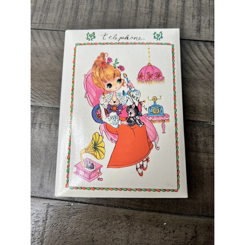 Vintage 1969 holiday fair Big Eyes Telephone Address Book